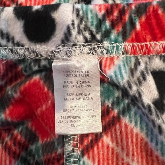 Disney Mickey Mouse Plaid Fleece Pajama Pants, Size Medium - Picture 3 of 3
